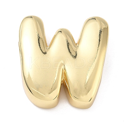 Brass Initial Beads KK-B167-27G-01W-1