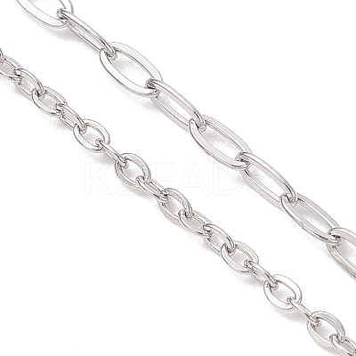 304 Stainless Steel Paperclip Chain Cable Chain Necklace Slider Making AJEW-JB01529-1