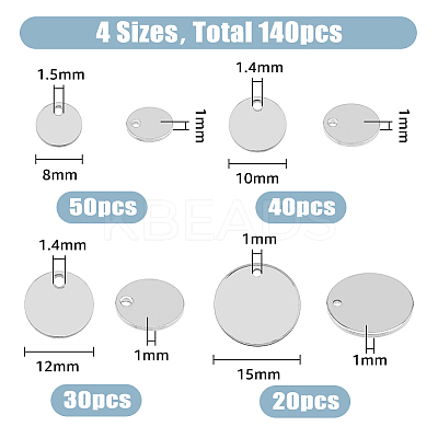 140Pcs 4 Style 304 Stainless Steel Charms STAS-HY0001-39-1