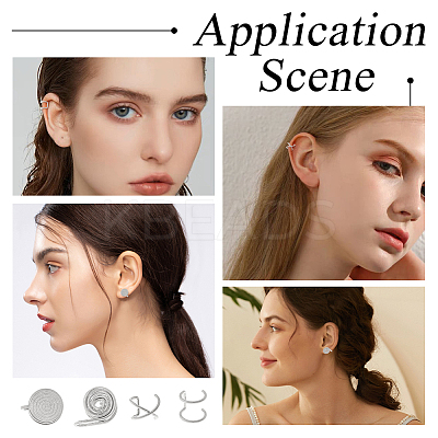 8Pcs 4 Styles Stainless Steel Cuff Earrings EJEW-HS0001-10P-1