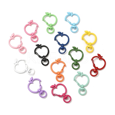 Spray Painted Alloy Swivel Lobster Claw Clasps X-FIND-A027-04-1