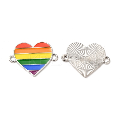 Rainbow Color Alloy Enamel Connector Charms ENAM-C005-13P-1