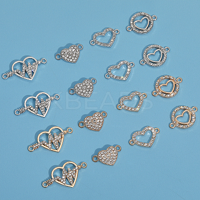 40Pcs 8 Styles Zinc Alloy Connector Charms PALLOY-CA0002-45-1