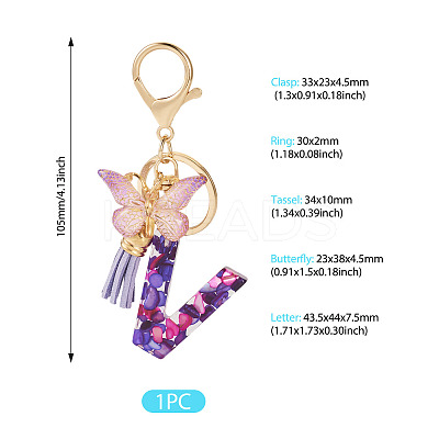 Resin Butterfly Pendant Keychains KEYC-TAC0034-03V-1