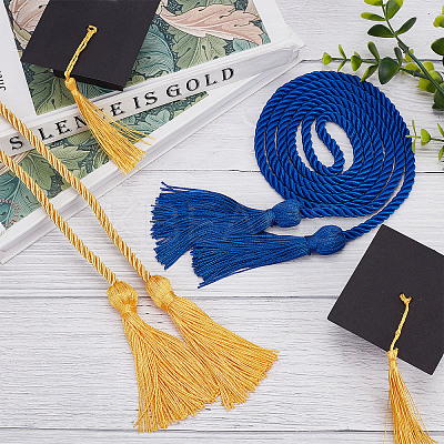 2Pcs 2 Colors Polyester Graduation Honor Rope AJEW-GF0006-56-1