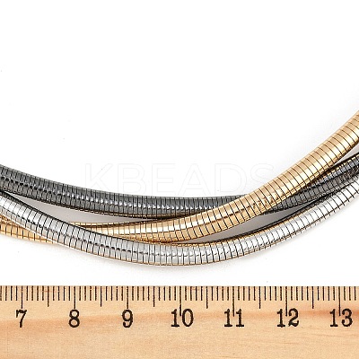 Alloy Wrap Round Snake Chain 3-Strand Choker Necklaces for Women Men NJEW-C090-02MC-1