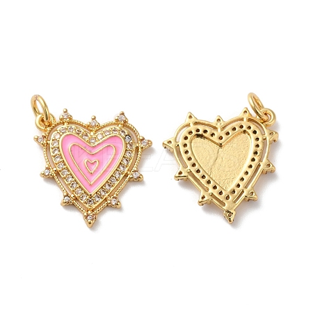 Rack Plating Brass Micro Pave Clear Cubic Zirconia Charms KK-D074-04G-05-1