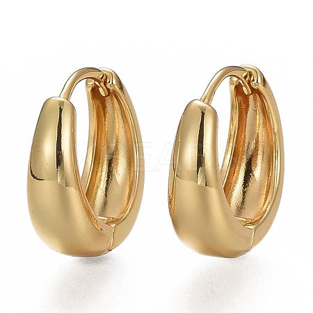 Brass Huggie Hoop Earrings LS-EJEW-F260-02G-1