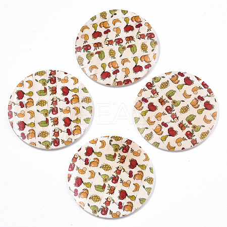 Fruit Seris Printed Wood Pendants WOOD-S045-103B-07-1