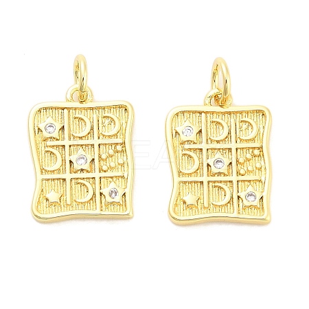Brass Micro Pave Cubic Zirconia Pendants KK-H527-29G-1
