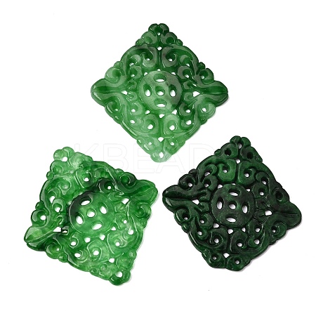 Natural Myanmar Jade Dyed Connector Charms G-Z162-18B-1