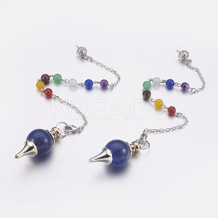 Natural Lapis Lazuli Sphere Dowsing Pendulums MAK-P009-E04-1