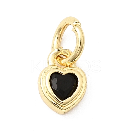 Brass Cubic Zirconia Charms KK-G554-02C-05-1