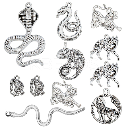 48Pcs 8 Styles Tibetan Style Alloy Pendants FIND-SC0018-09-1