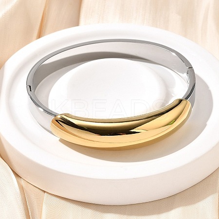 304 Stainless Steel Hinged Bangles for Women LS-BJEW-C091-02E-GP-1