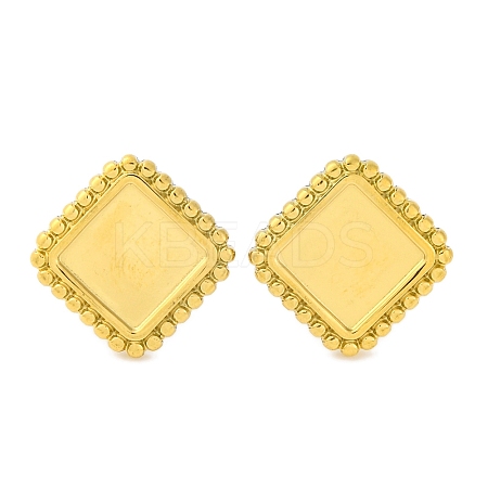 Ion Plating(IP) 304 Stainless Steel Square Stud Earrings EJEW-D281-07G-1