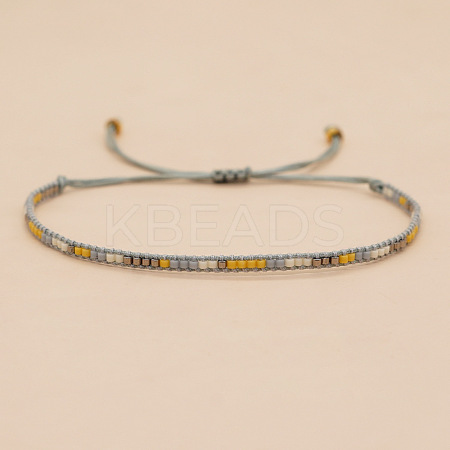 Bohemian Braided Adjustable Glass Seed Beaded Bracelets EX8332-5-1