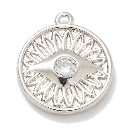 Rack Plating Brass Micro Pave Cubic Zirconia Pendants KK-L224-062P-01-1