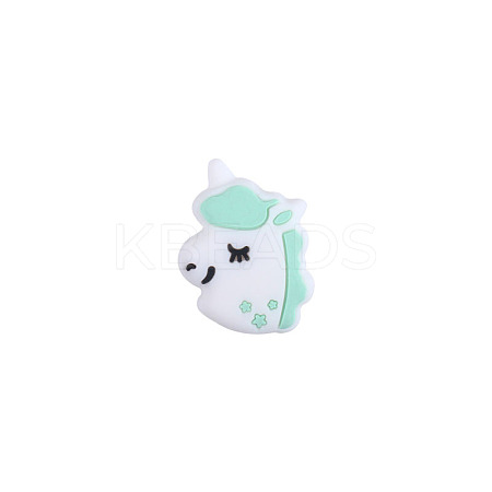 Cartoon Unicorn Silicone Beads FIND-SZC0014-023-1