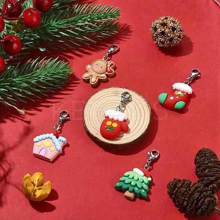 Christmas Theme Resin Pendant Decorations HJEW-JM01133-S-1