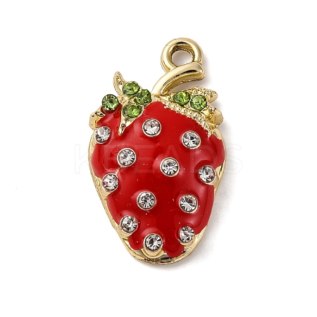Strawberry Alloy Pendants LS-PALLOY-S051-05G-1