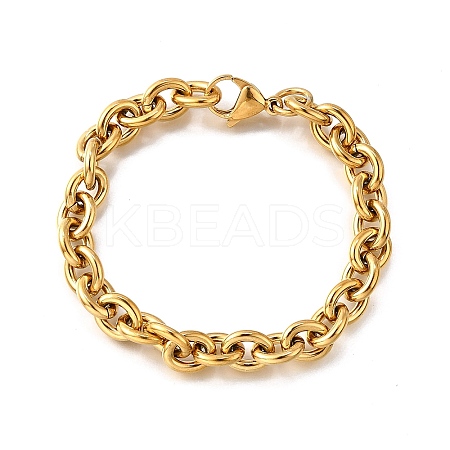 304 Stainless Steel Cable Chain Bracelets for Women LS-BJEW-Q050-01B-G-1