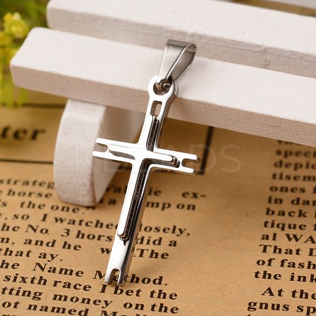 Tarnish Resistant 304 Stainless Steel Cross Pendants STAS-F143-11P-1
