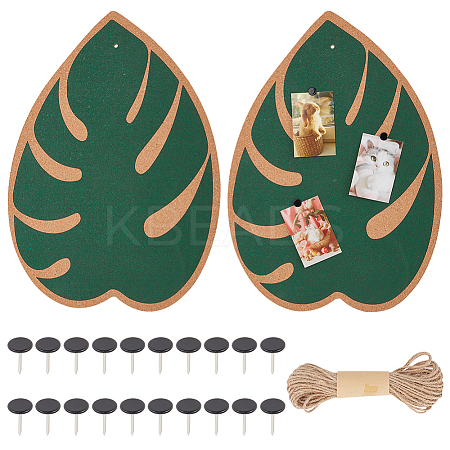2Pcs Cork Sheets Plain with 1 Bundle Jute Cord AJEW-OC0005-34B-1