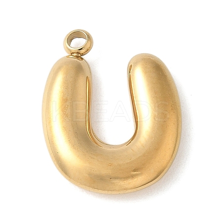 304 Stainless Steel Initial Pendants STAS-S186-12U-G-1