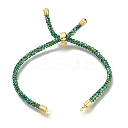 Braided Cotton Cord Slider Bracelet Making MAK-R001-01G-24-1