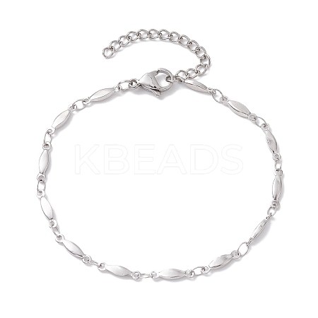 Non-Tarnish 304 Stainless Steel Oval Link Chain Bracelets for Women Men BJEW-JB10271-1