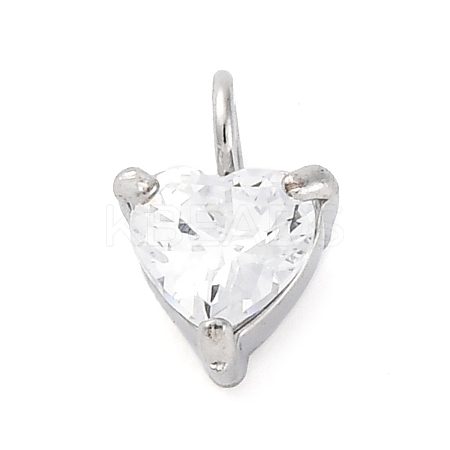 304 Stainless Steel Micro Pave Cubic Zirconia Pendants LS-STAS-U042-02A-P-1