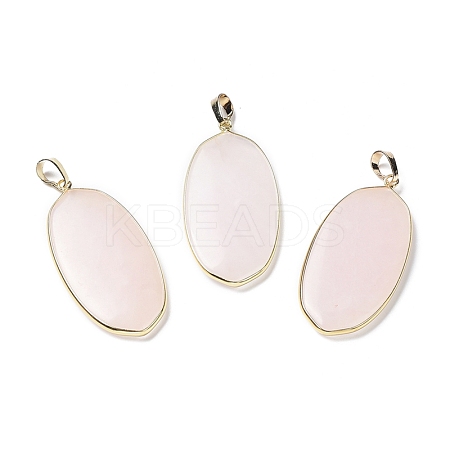 Natural Rose Quartz Pendants G-K338-05G-1