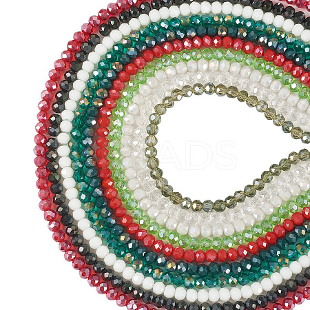 10Strands 10 Colors Electroplate Transparent Glass Beads Strands EGLA-TA0013-32-1
