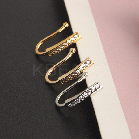 304 Stainless Steel Micro Pave Clear Cubic Zirconia Clip on Nose Rings WGD6E17-41-1