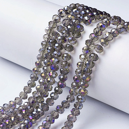 Electroplate Transparent Glass Beads Strands EGLA-A034-T4mm-F11-1