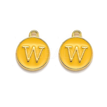 Golden Plated Alloy Enamel Charms ENAM-Q437-13W-1