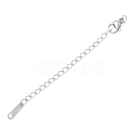 304 Stainless Steel Chain Extender with Teardrop Charms STAS-G383-08P-1