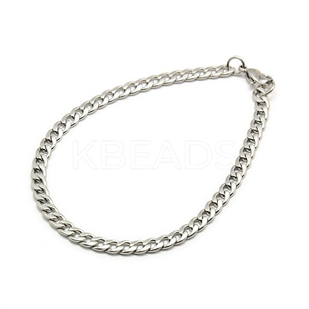 304 Stainless Steel Curb Chain/Twisted Chain Bracelet Making STAS-A028-N121P-1