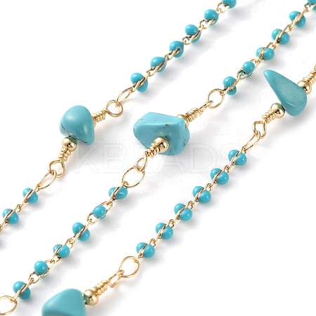 Handmade Brass Enamel Link Chains CHC-F019-06G-1