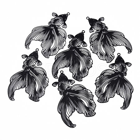6Pcs Spray Painted 430 Stainless Steel Big Pendants STAS-YW0003-14B-1