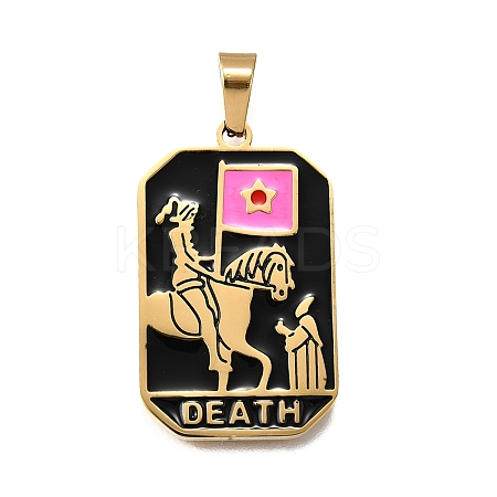 Tarot 304 Stainless Steel Enamel Pendants STAS-M119-09K-G-1