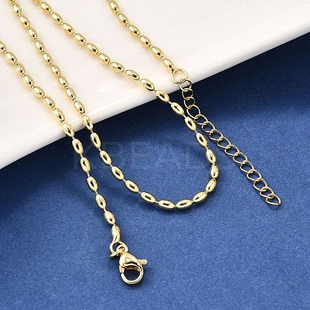 2.5MM Brass Oval Link Chain Necklaces X-NJEW-M108-20G-1