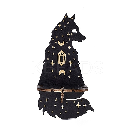 Black Hanging Wooden Crystal Display Shelf ODIS-G015-01E-1