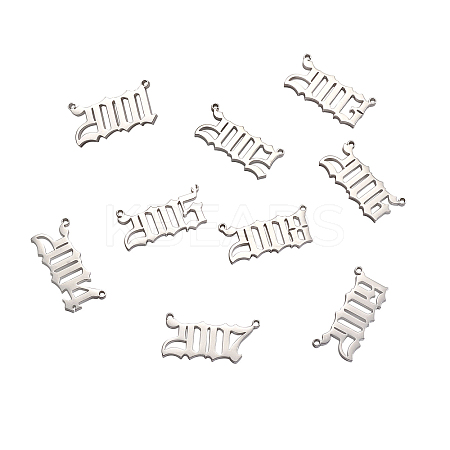 Stainless Steel Birth Year Charms STAS-CJ0001-106-1