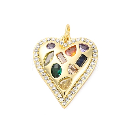 Brass Micro Pave Cubic Zirconia Pendants KK-D325-58G-02-1