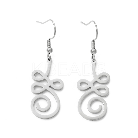 Non-Tarnish 304 Stainless Steel Knot Dangle Earrings for Women EJEW-P222-05P-1