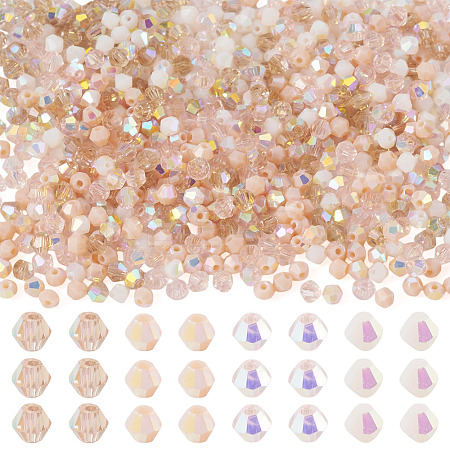 4 Strands 4 Colors AB Color Plated Opaque Glass Beads Strands GLAA-TADJ0001-20B-1