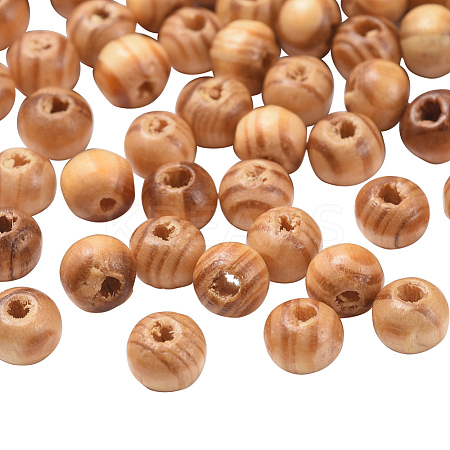 Undyed Natural Wood Beads X-TB611Y-6mm-LF-1