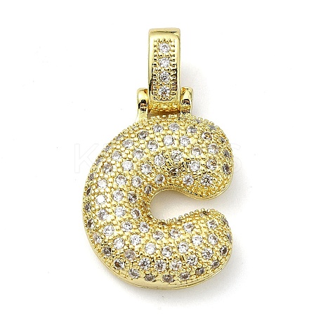 Brass Micro Pave Clear Cubic Zirconia Pendants KK-M279-01G-C-1